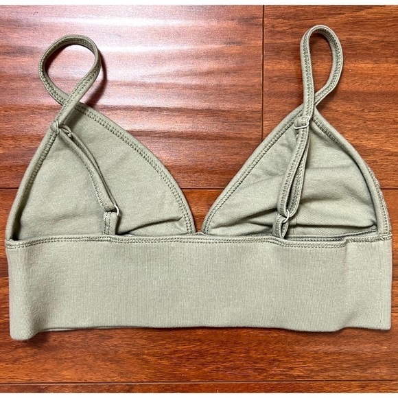 NWT JONATHAN SIMKHAI Sage Waffle Knit Sleeveless Triangle Bralette Crop Top XS - Picture 4 of 6